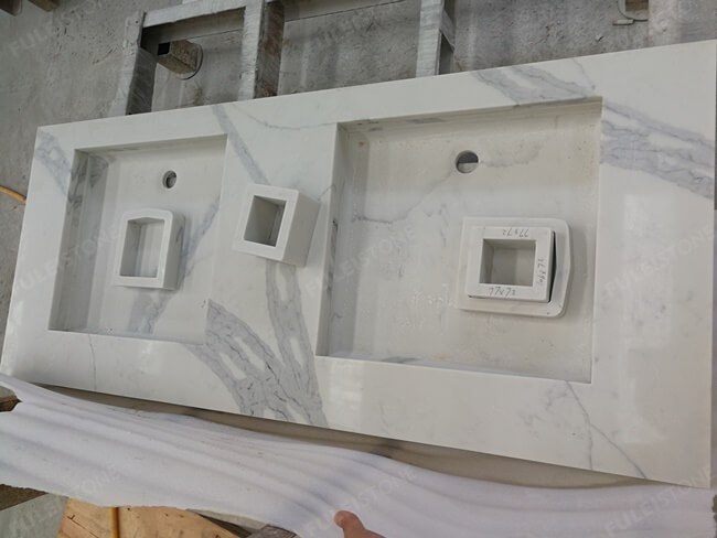 Calacatta White Quartz Countertops for Kitchen — product view 2