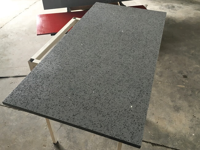 Grey Sparkle Quartz Stone Table Tops for Wholesale — product view 2