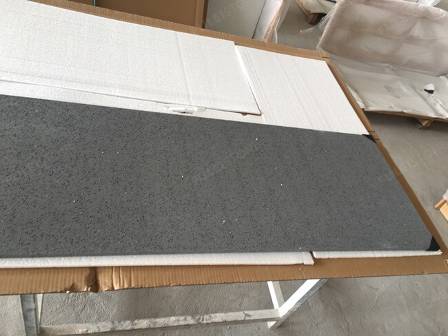 Grey Sparkle Quartz Stone Table Tops for Wholesale — product view 3