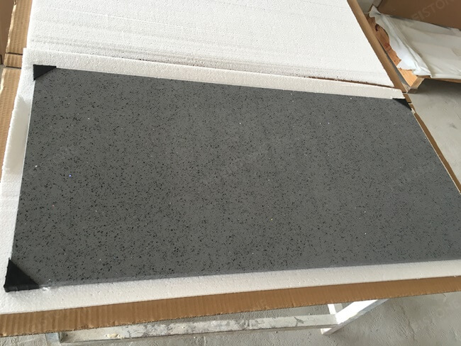 Grey Sparkle Quartz Stone Table Tops for Wholesale — product view 4