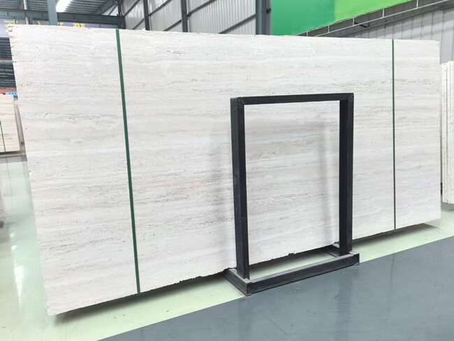 Italian Super White Travertine Slabs — product view 9