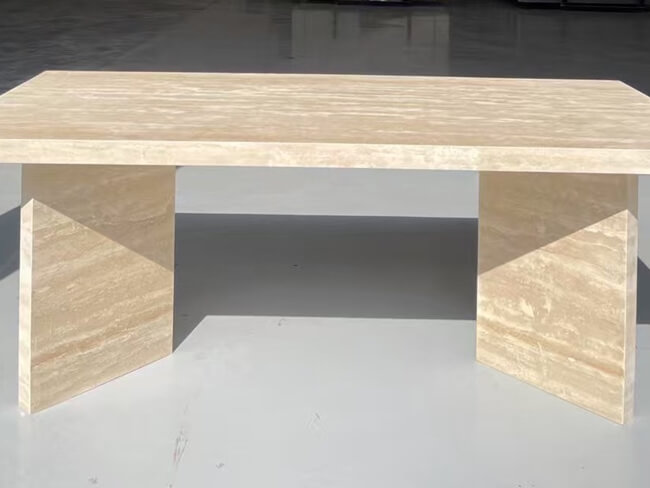 Italian White Travertine Table Tops