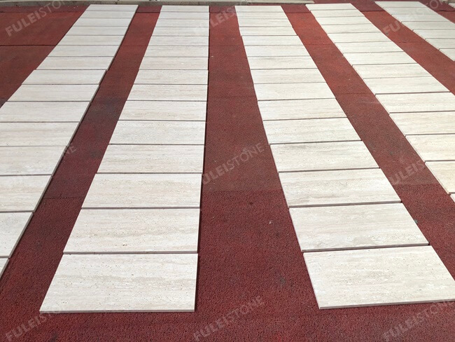 Italian White Travertine Tiles Antique Finish — product view 2