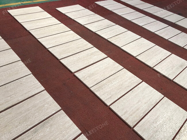 Italian White Travertine Tiles Antique Finish — product view 3