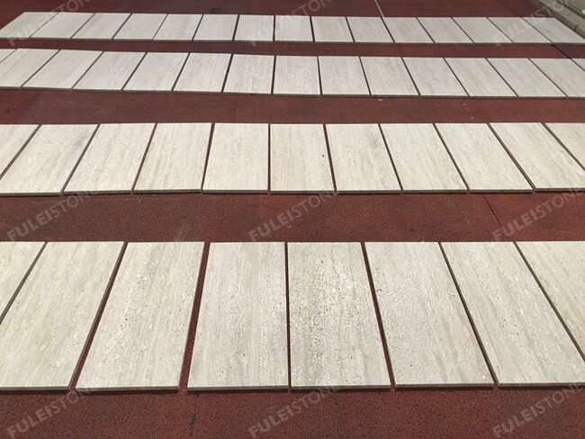 Italian White Travertine Tiles Antique Finish — product view 4