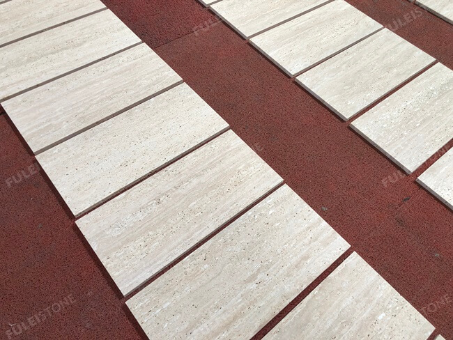 Italian White Travertine Tiles Antique Finish — product view 5