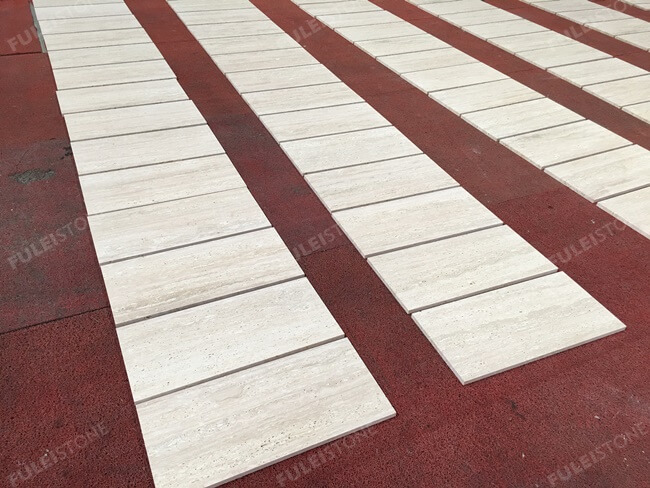 Italian White Travertine Tiles Antique Finish — product view 7