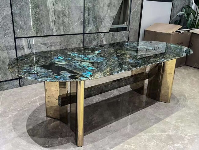 Labradorite Blue Granite Table — product view 1