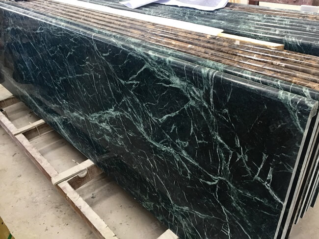 Laminated Bullnose Dark Green Marble Countertops — product view 1
