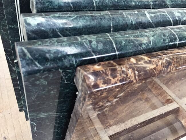 Laminated Bullnose Dark Green Marble Countertops — product view 2