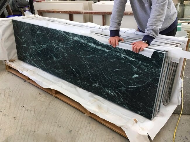 Laminated Bullnose Dark Green Marble Countertops — product view 3