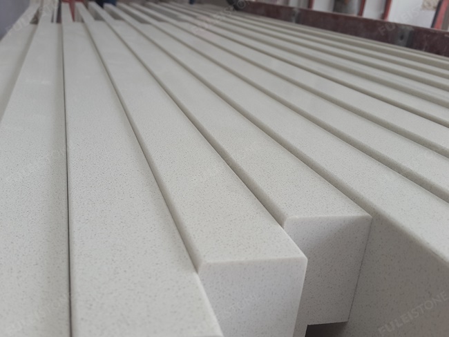 Laminated Edge Pure White Quartz Kitchen Countertops — product view 2