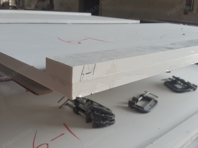 Laminated Edge Pure White Quartz Kitchen Countertops — product view 4