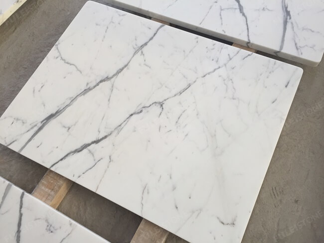 Laminated White Statuario Marble Table Tops — product view 1