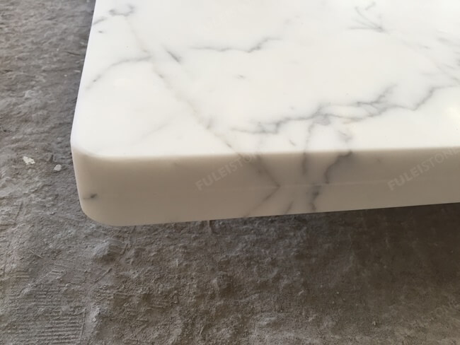 Laminated White Statuario Marble Table Tops — product view 2