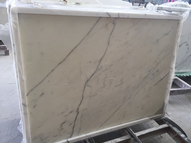 Laminated White Statuario Marble Table Tops — product view 5