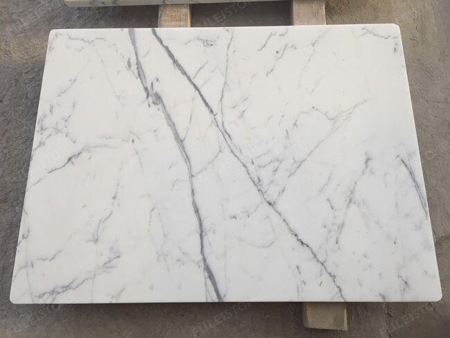 Laminated White Statuario Marble Table Tops — product view 7