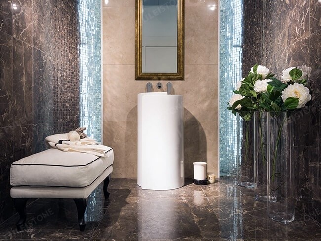 Natural Polished China Laurent Brown Marble Flooring Tiles — product view 3