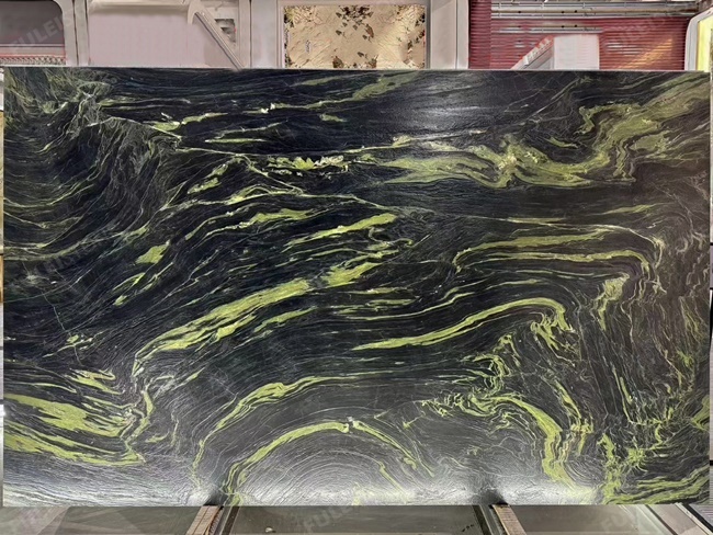 Leather Finish Monet Garden Green Quartzite