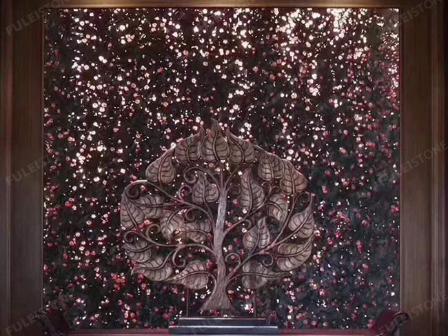Leather Finish Red Meteorus Granite Slabs — product view 4
