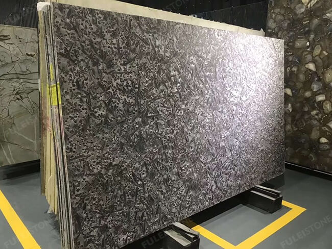 Leather Finish Red Meteorus Granite Slabs — product view 5
