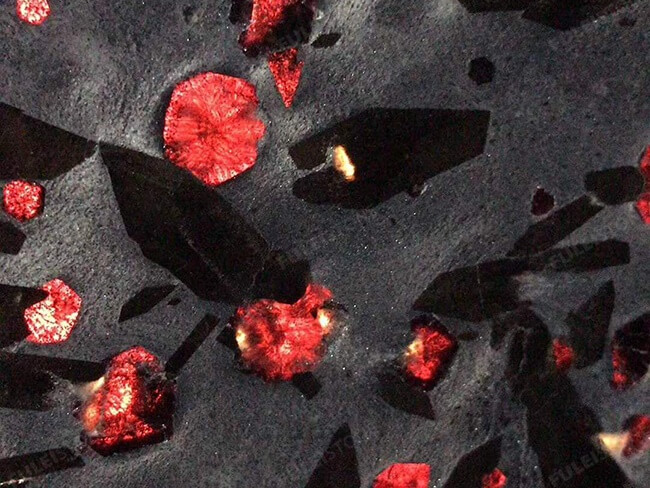 Leather Finish Red Meteorus Granite Slabs — product view 6