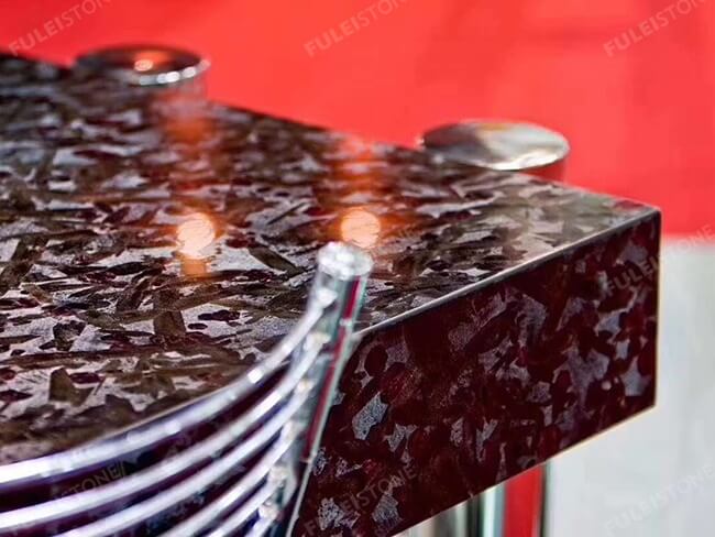 Leather Finish Red Meteorus Granite Slabs — product view 9