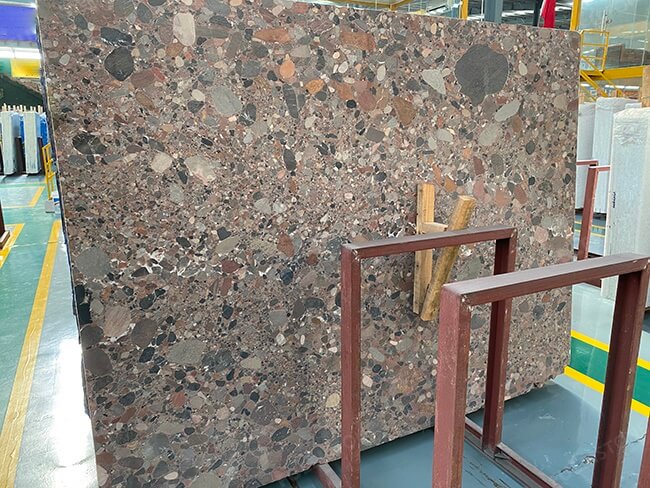 High Quality Leather Face Multicolor Pebble Marble Slabs — product view 1