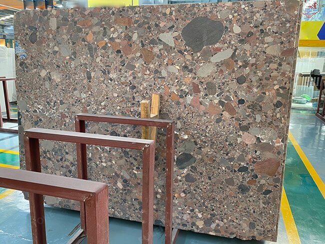 High Quality Leather Face Multicolor Pebble Marble Slabs — product view 4