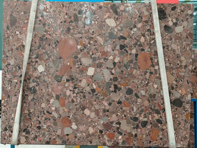 Leathered Ceppo Rosso Marble Slabs — product view 3