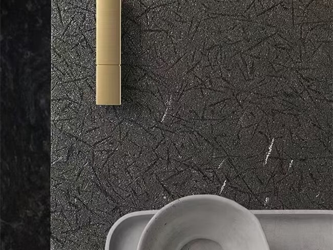 Leathered Diamond Black Granite Slabs — product view 2