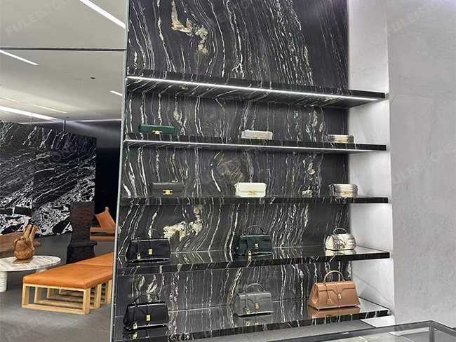 Leathered Golden Galaxy Marble Tiles — product view 5