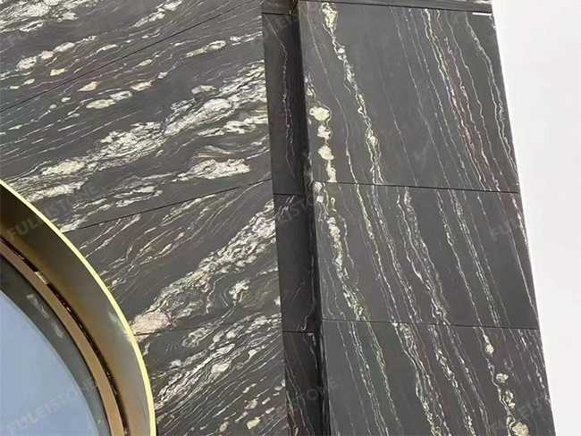 Leathered Golden Galaxy Marble Tiles — product view 6