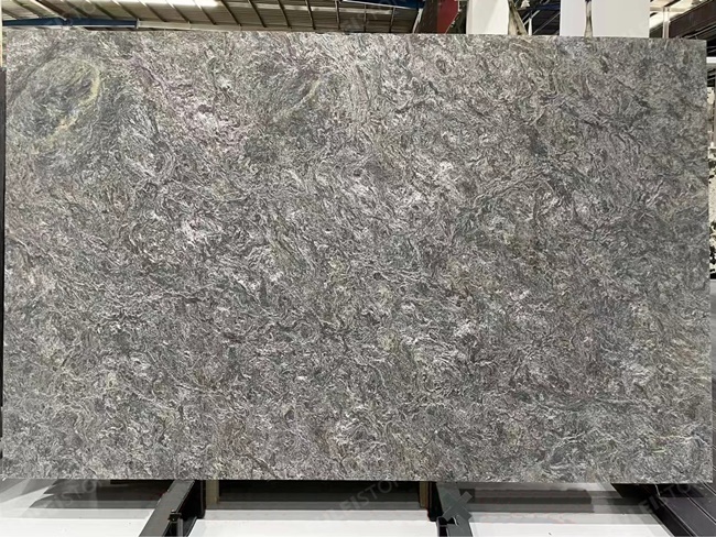 Leathered Platinum Granite Slab — product view 2