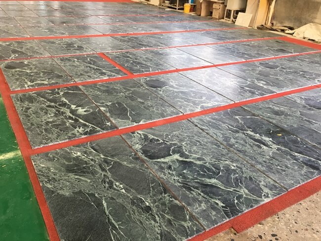 Leathered Verde Alpi Marble Tiles — product view 4