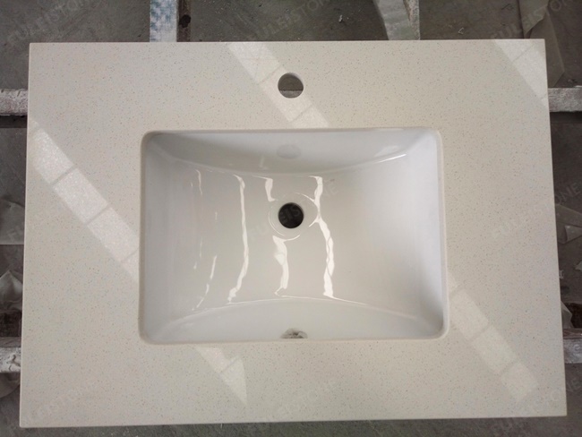 Light Beige Quartz Stone Vanity Tops for Bathroom — product view 4
