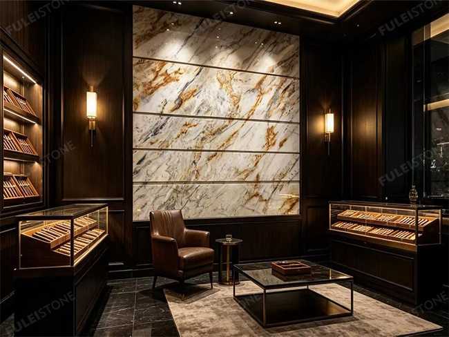 Light Gold Marble Slab — product view 4