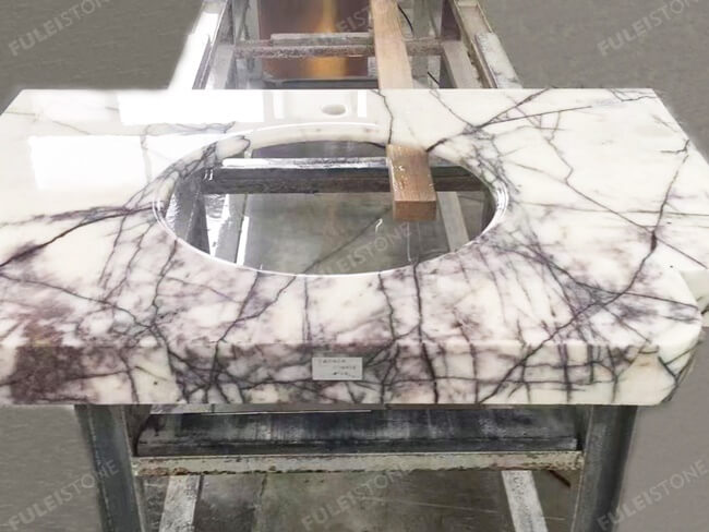 Lilac White Marble Vanity Tops — product view 3