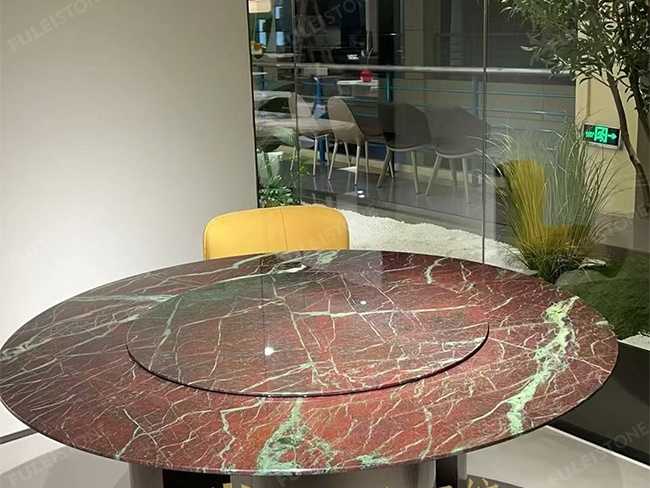 Loreen Red Marble Table