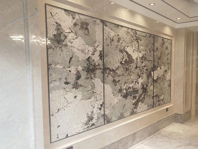 Luxury Bookmatched Alpinus Granite Slab — product view 3