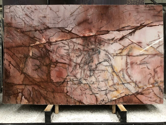 Luxury Bookmatched Cosmopolitan Pink Quartzite Slabs