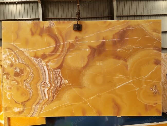 Luxury Bookmatched Yellow Onyx Slabs for Wholesalers — product view 7