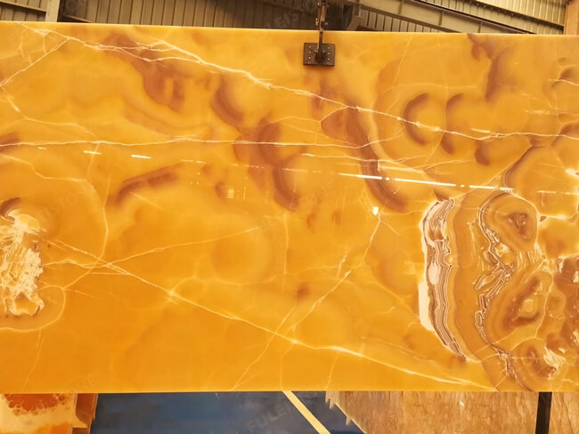 Luxury Bookmatched Yellow Onyx Slabs for Wholesalers — product view 8