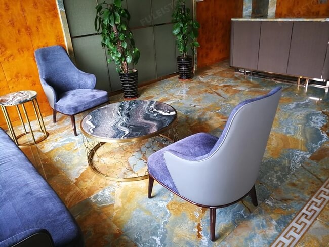 Luxury Golden Blue Onyx Slab for Wholesalers — product view 2