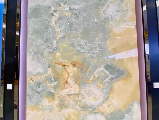 Luxury Golden Blue Onyx Slab for Wholesalers — product view 7