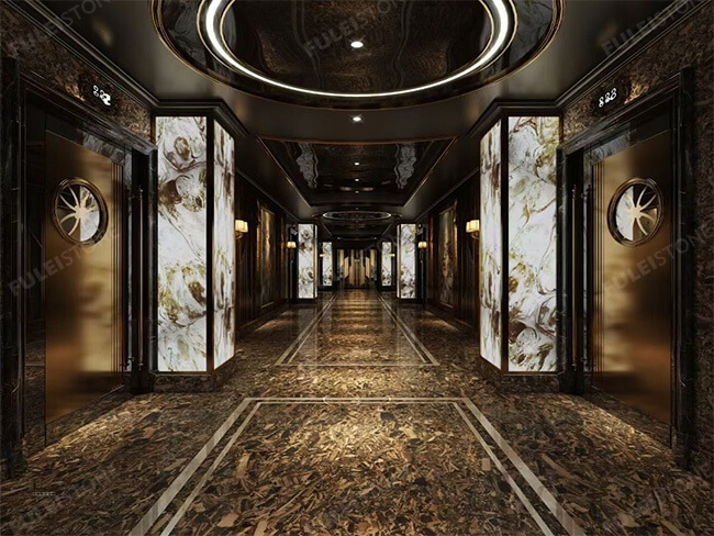 Luxury Polished Cullinan Brown Granite Slab — product view 3