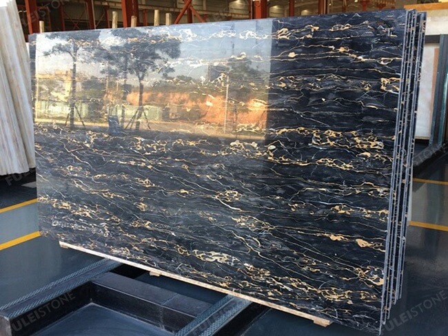 Luxury Polished Italian Portoro Marble Slabs — product view 3