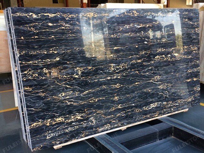 Luxury Polished Italian Portoro Marble Slabs — product view 4