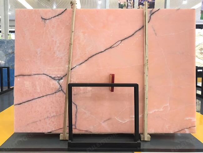 Luxury Polished Pink Onyx Slab for Indoor Decoration