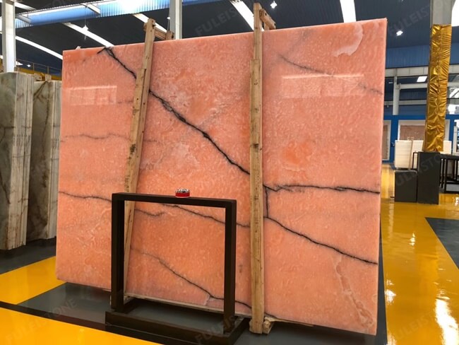 Luxury Polished Pink Onyx Slab for Indoor Decoration — product view 4